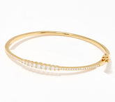 Fire Light Sterling Silver Goldclad Lab Grown Diamond 1 cttw Graduating Bangle, 7"